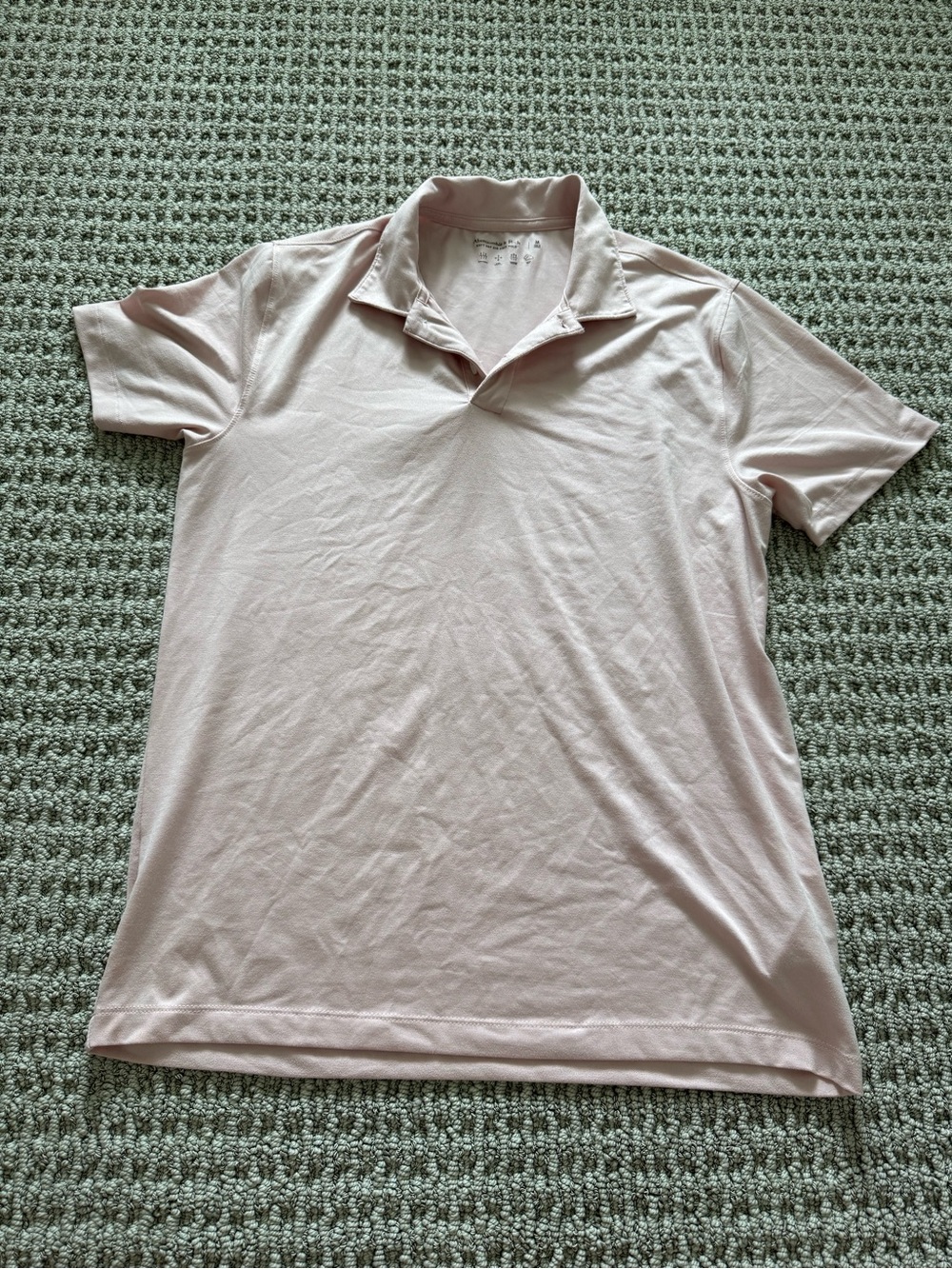 Men's Abercrombie & Fitch Light Pink Short-Sleeve Polo Shirt